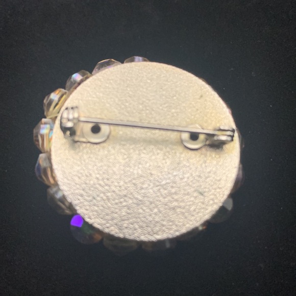 Aurora Borealis Vintage Round Brooch - Picture 4 of 5